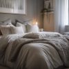 Cozy luxury bedroom with modern elegance and comfort generated by artificial intelligence